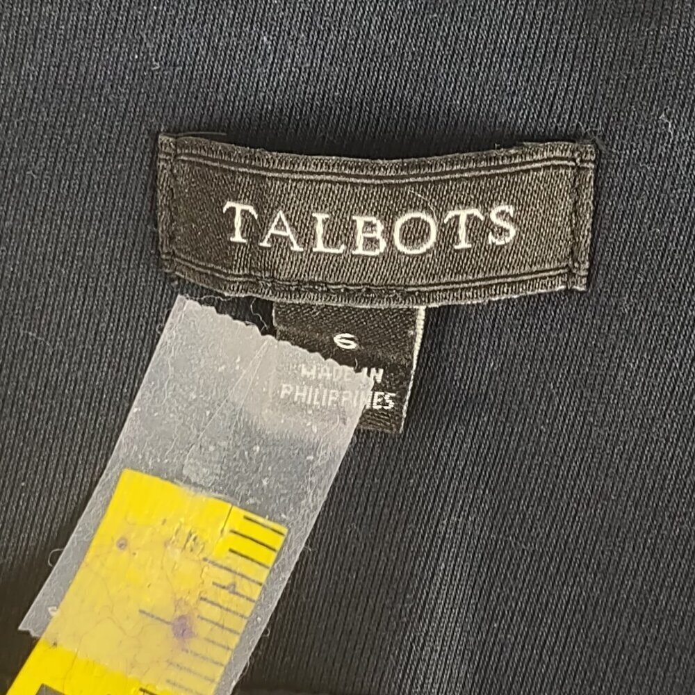Talbots Women's Cotton Blend Sheath Sleeveless Scoop Neck Black Dress Size 6 - Picture 10 of 11